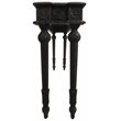 Pemberly Row Solid Wood Hand-Carved Console Table in Gray Finish