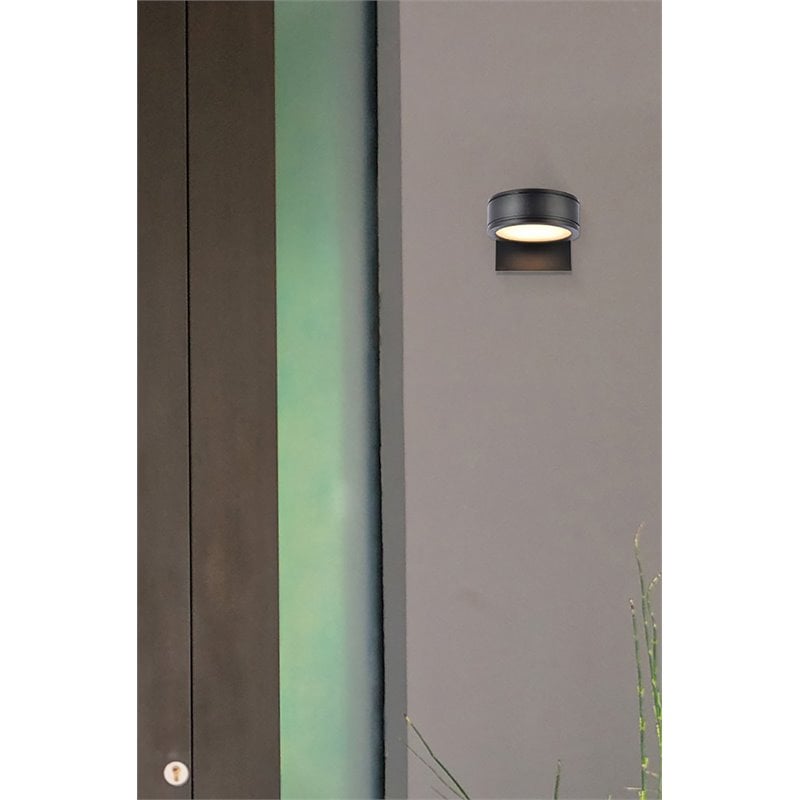 Pemberly Row 1-Light Modern Style Aluminum LED Wall Sconce in Black