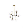 Pemberly Row 8-Light Metal Pendant with Clear Shade in Black and Brass