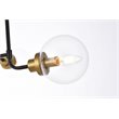 Pemberly Row 8-Light Metal Pendant with Clear Shade in Black and Brass