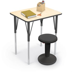 Pemberly Row 21-30&quot Height Adjustable Wood Rectangle Desk - Brown