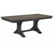 Pemberly Row Rubberwood Dining Table in Gray Stone/Black Stone