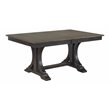 Pemberly Row Rubberwood Dining Table in Gray Stone/Black Stone