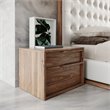 Pemberly Row Modern Veneer Wood Nightstand with 2 Drawers in Walnut