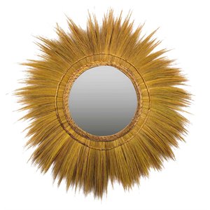 Pemberly Row 51.2&quotH Transitional Fabric Mirror in Natural/Cream