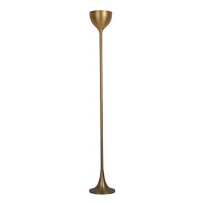 Pemberly Row 1-Light Mid-Century Floor Lamp in Brushed Brass
