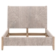 Pemberly Row Contemporary Fabric Queen Bed in Off White/Gray