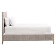 Pemberly Row Contemporary Fabric Queen Bed in Off White/Gray