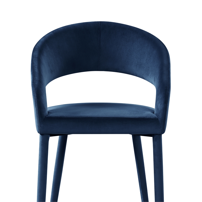 Pemberly Row Contemporary Velvet Navy Dining Chairs (Set of 2)