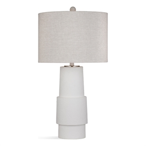 pemberly row contemporary resin table lamp in white cement finish