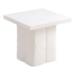 Pemberly Row Contemporary White Concrete Textured Side Table