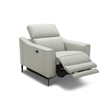 Pemberly Row Modern Leather Armchair with Electric Recliner in Gray
