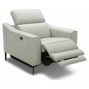 pemberly row modern leather armchair with electric recliner in gray
