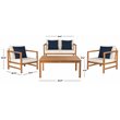 Pemberly Row 4-Piece Eucalyptus Wood Set in Teak Brown and Beige