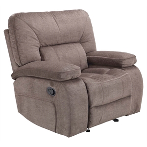 pemberly row modern polyester manual glider recliner in kona brown