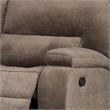 Pemberly Row Polyester Manual Triple Reclining Sofa in Kona Brown