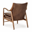 Pemberly Row Transitional Leather Club Chair in Chestnut/Honey Brown