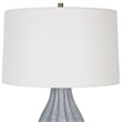 Pemberly Row Farmhouse Steel and Ceramic Table Lamp in Blue Finish