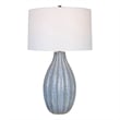 Pemberly Row Farmhouse Steel and Ceramic Table Lamp in Blue Finish
