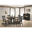 Pemberly Row Round Transitional Wood Dining Table in Brown/Pecan