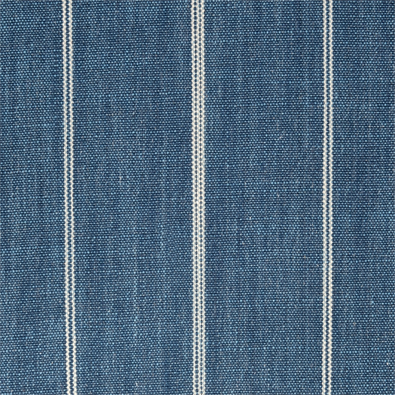 Pemberly Row Linen Fabric & Iron Swivel Accent Chair in Blue/Beige