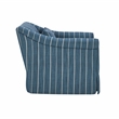 Pemberly Row Linen Fabric & Iron Swivel Accent Chair in Blue/Beige