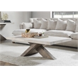 Pemberly Row Transitional Wood Coffee Table in Antique White/Corsican Gray
