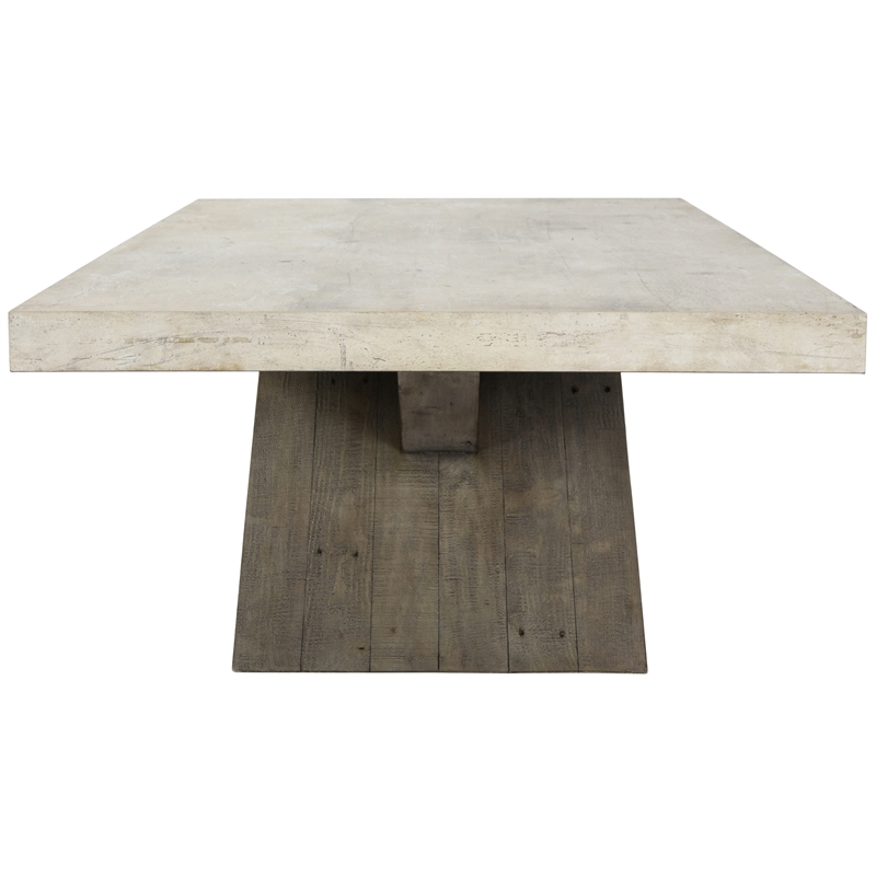 Pemberly Row Transitional Wood Coffee Table in Antique White/Corsican Gray