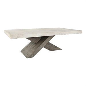 Pemberly Row Transitional Wood Coffee Table in Antique White/Corsican Gray