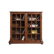 Pemberly Row Modern Wood Double Door Bookcase in Dark Walnut