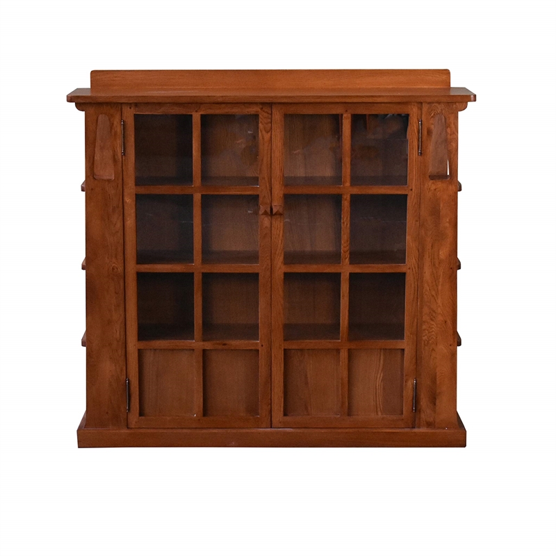 Pemberly Row Modern / Contemporary Wood 2-Door Bookcase in Cherry