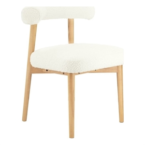 Pemberly Row 28.4&quotH x 23&quotW x 20.8&quotD Contemporary Cream Boucle Side Chair