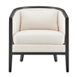 Pemberly Row Accent Arm Chair with Rattan in Black Leg Color