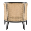 Pemberly Row Accent Arm Chair with Rattan in Black Leg Color