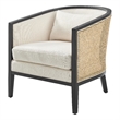 Pemberly Row Accent Arm Chair with Rattan in Black Leg Color