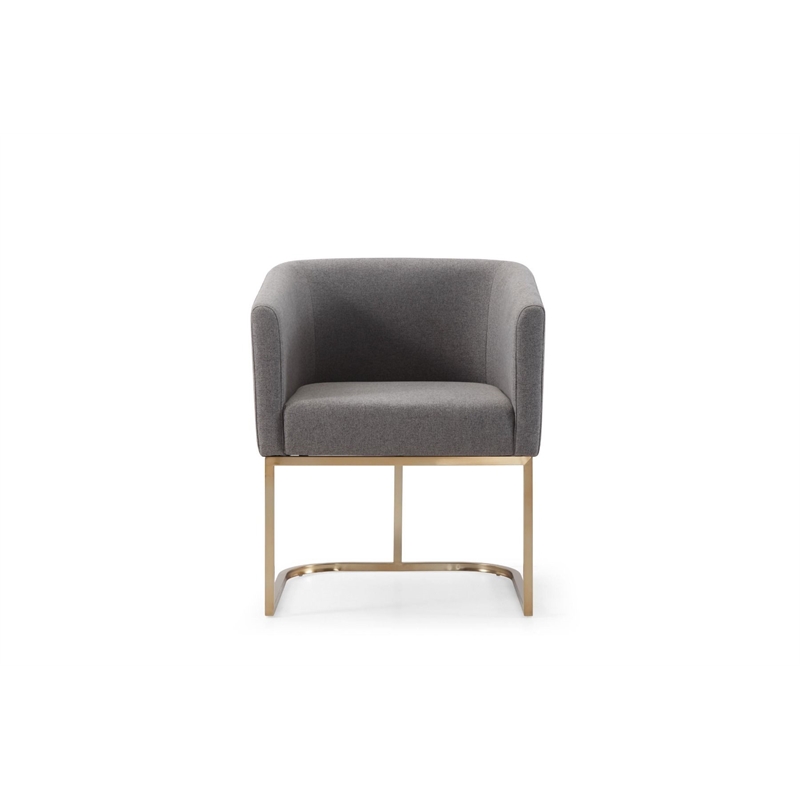 Pemberly Row Upholstered Modern Fabric Dining Chair in Dark Gray