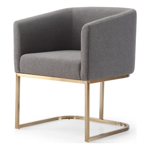 Pemberly Row Upholstered Modern Fabric Dining Chair in Dark Gray