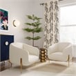 Pemberly Row Modern / Contemporary Cream Velvet Accent Chair