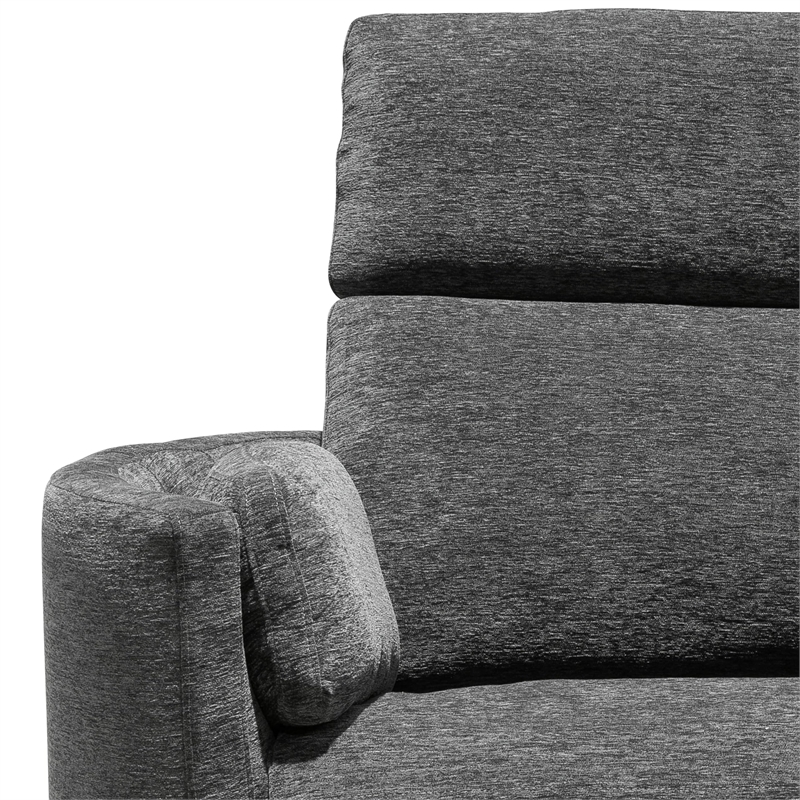 Pemberly Row Modern XL Fabric Power Glider Recliner in Charcoal