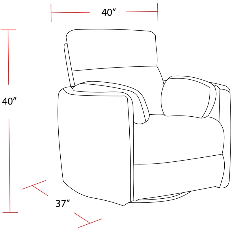 Pemberly Row Contemporary Fabric Swivel Glider Recliner in White