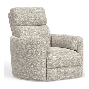 Pemberly Row Contemporary Fabric Swivel Glider Recliner in White