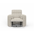 Pemberly Row Contemporary Fabric Swivel Glider Recliner in White