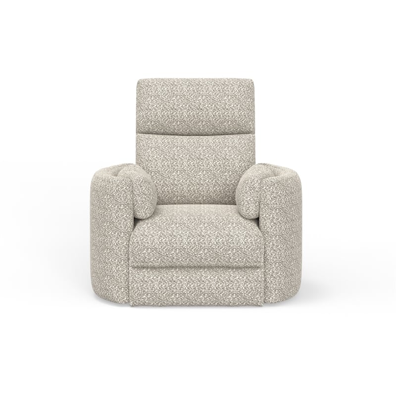 Pemberly Row Contemporary Fabric Swivel Glider Recliner in White