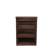 Pemberly Row Modern Oak Barrister Bookcase - 3 Stack - Walnut