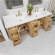 Pemberly Row Double Bathroom Vanity in Ash Gray with Lightning White Composite