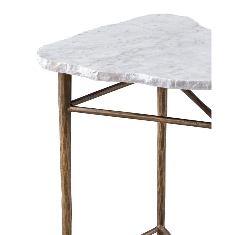 Pemberly Row Modern / Contemporary Accent Table in White Marble