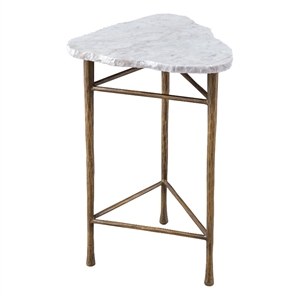 Pemberly Row Modern / Contemporary Accent Table in White Marble