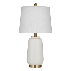 pemberly row modern / contemporary cream table lamp in cream ceramic