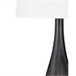 Pemberly Row Contemporary Black Glass Table Lamp in Black Glass