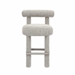 Pemberly Row Contemporary Black & White Boucle Counter Stool